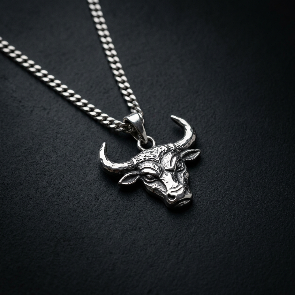925 Sterling Silver Taurus Zodiac Pendant Necklace