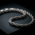 925 Sterling Silver Rope Chain necklace with twist pattern