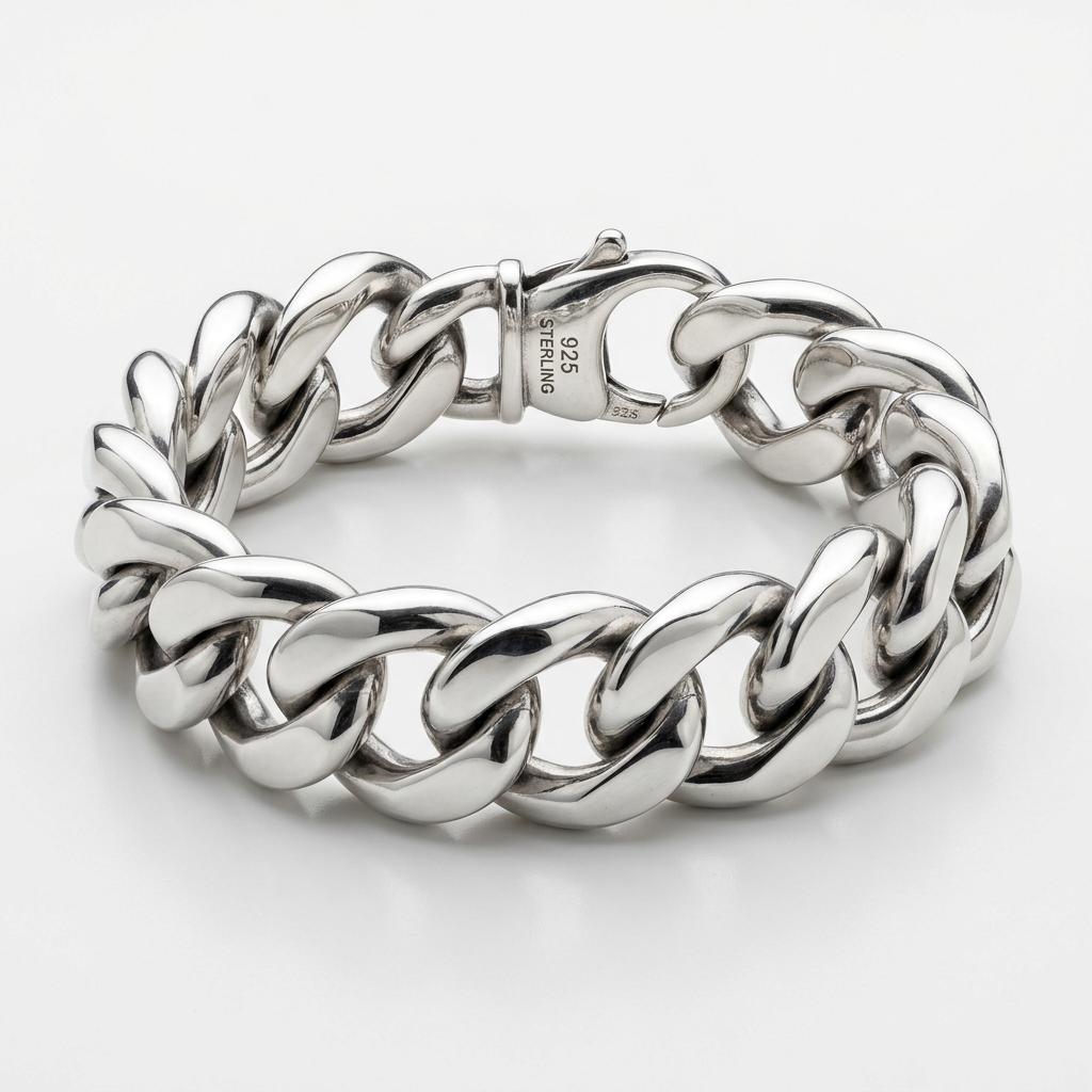 Sterling Silver Thick Chain Bracelet